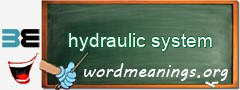 WordMeaning blackboard for hydraulic system